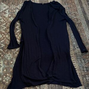 Navy Open Front Duster Cardigan